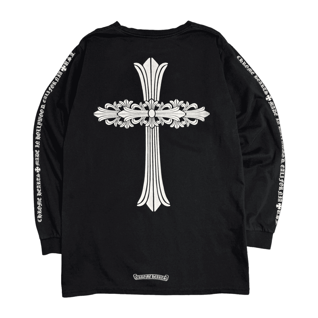 Chrome Hearts Cross Hollywood Script Sleeve L/S Tee Black