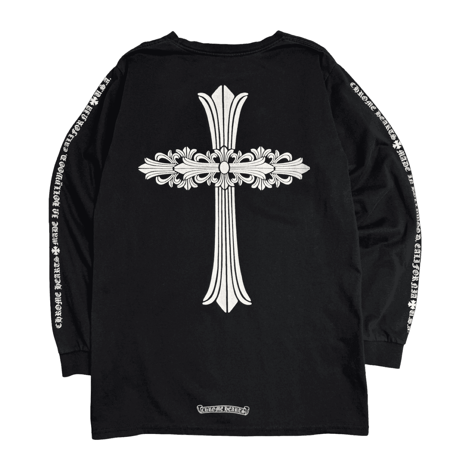 Chrome Hearts Cross Hollywood Script Sleeve L/S Tee Black