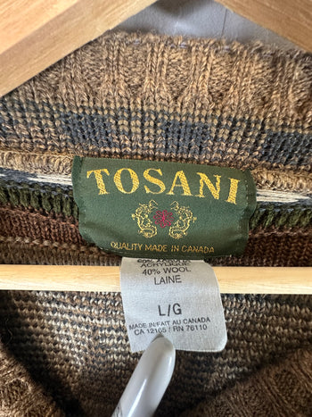 Vintage Tosani 3D Textured Knit Sweater Brown