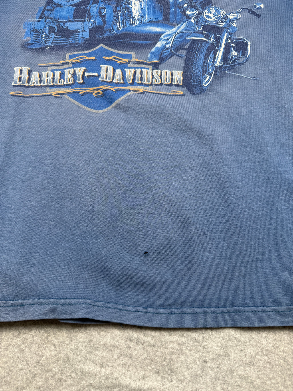 Vintage Harley Davidson Iron Horses Tee Blue