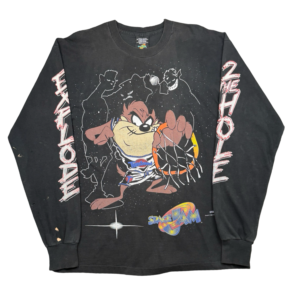 Vintage 90's Space Jam Taz L/S Tee Black