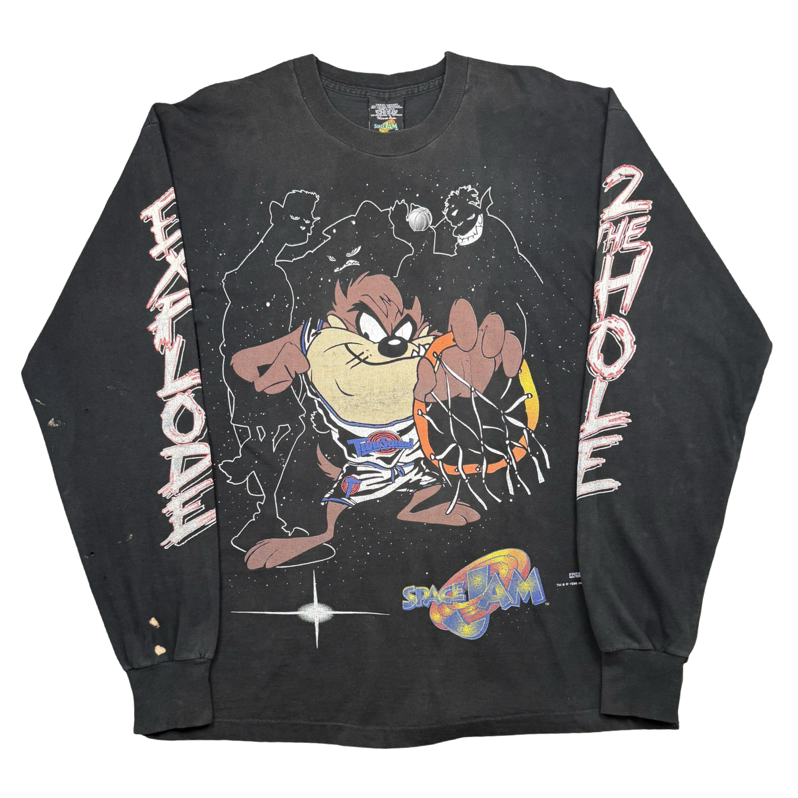 Vintage 90's Space Jam Taz L/S Tee Black