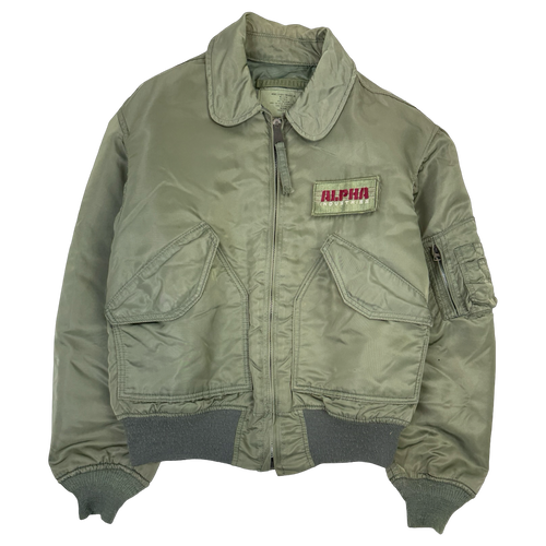 Vintage Alpha Industries CWU 45/P Flight Bomber Jacket Green | Vintage Clothing Store Canada