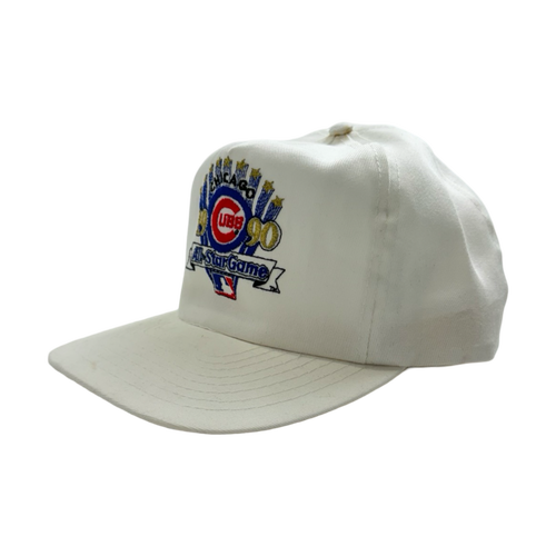 Vintage 1990 Chicago Cubs All-Star Snapback Hat White | Vintage Clothing Store Canada