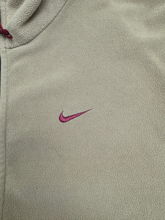 (M) Vintage 2000s Nike Zip Up Fleece Tan | Vitnage Clothing Store Canada