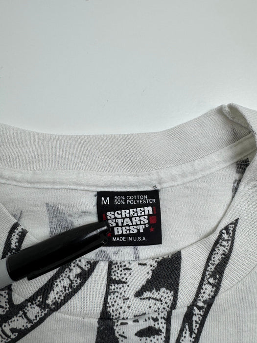 Vintage 90s AOP Nature Wolf Tee White | Vitnage Clothing Store Canada