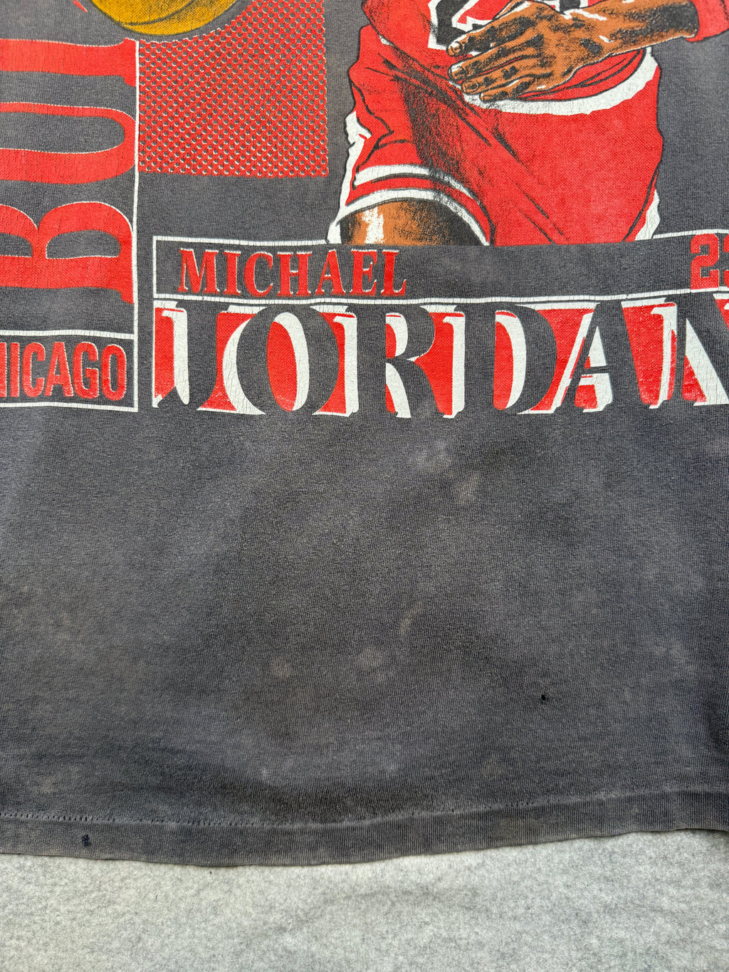 Vintage Nutmeg Chicago Bulls Michael Jordan Faded Tee Black