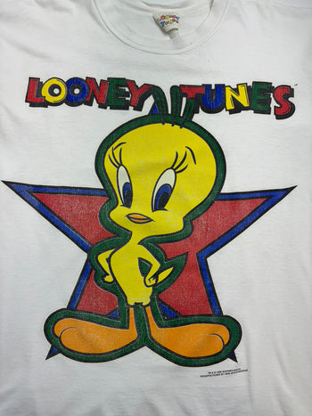 (L) Vintage '96 Looney Tunes Tweety Bird Tee White