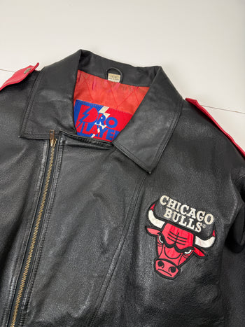 Vintage 90s Chicago Bulls Pro Player Leather Jacket