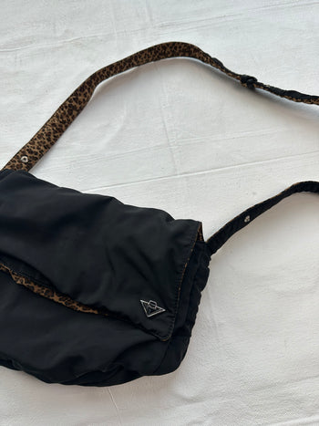 Bottega Veneta Leopard Print Reversible Nylon Bag