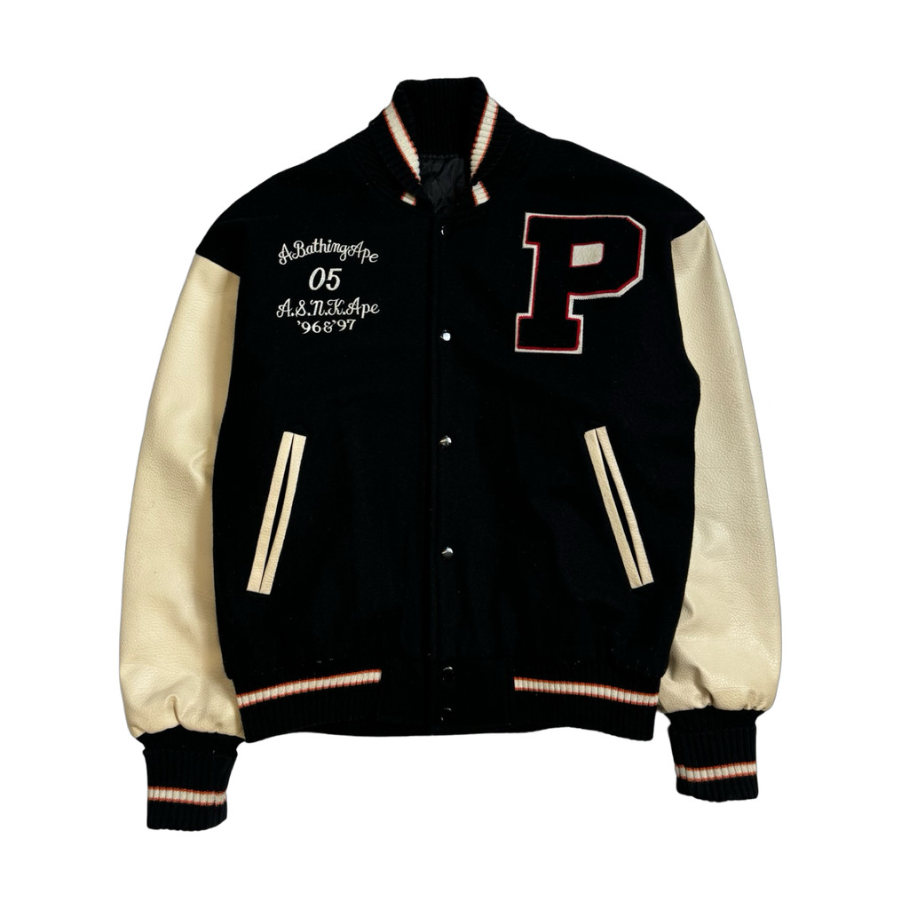 1/100 'P' BAPE x Post Overalls 96/97’ Varsity Jacket (USED)