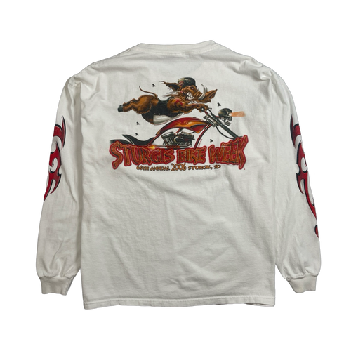 Vintage ‘06 Sturgis Biker L/S Tee White | Vintage Clothing Store Canada