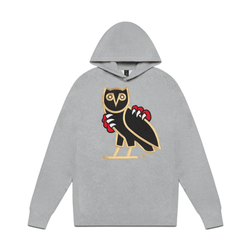 OVO Jurassic Park OG Owl Hoodie Heather Grey | Vintage Clothing Store Canada