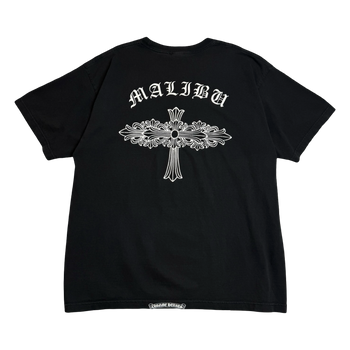 Vintage Chrome Hearts Malibu Floral Cross Pocket Tee Black