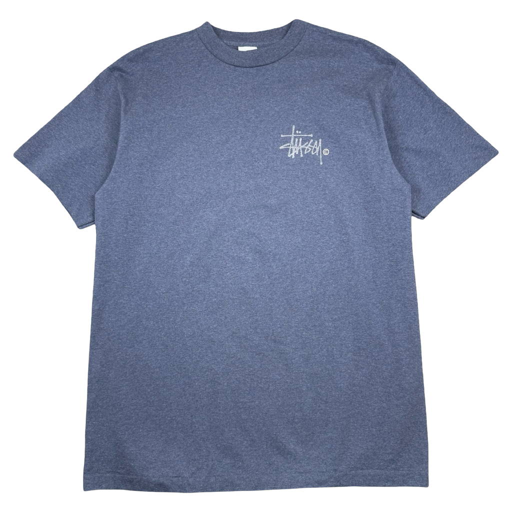 Vintage Stussy Reflective Classic Logo Blue
