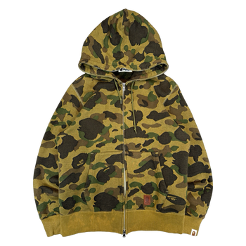 BAPE 1st Camo Jacquard Full Zip Hoodie Green (USED)