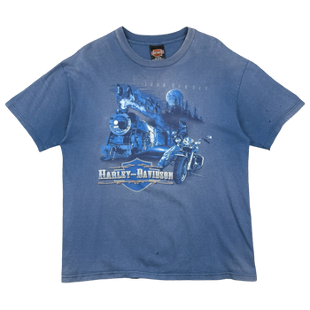 Vintage Harley Davidson Iron Horses Tee Blue
