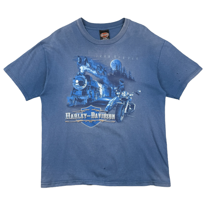 Vintage Harley Davidson Iron Horses Tee Blue | Vitnage Clothing Store Canada