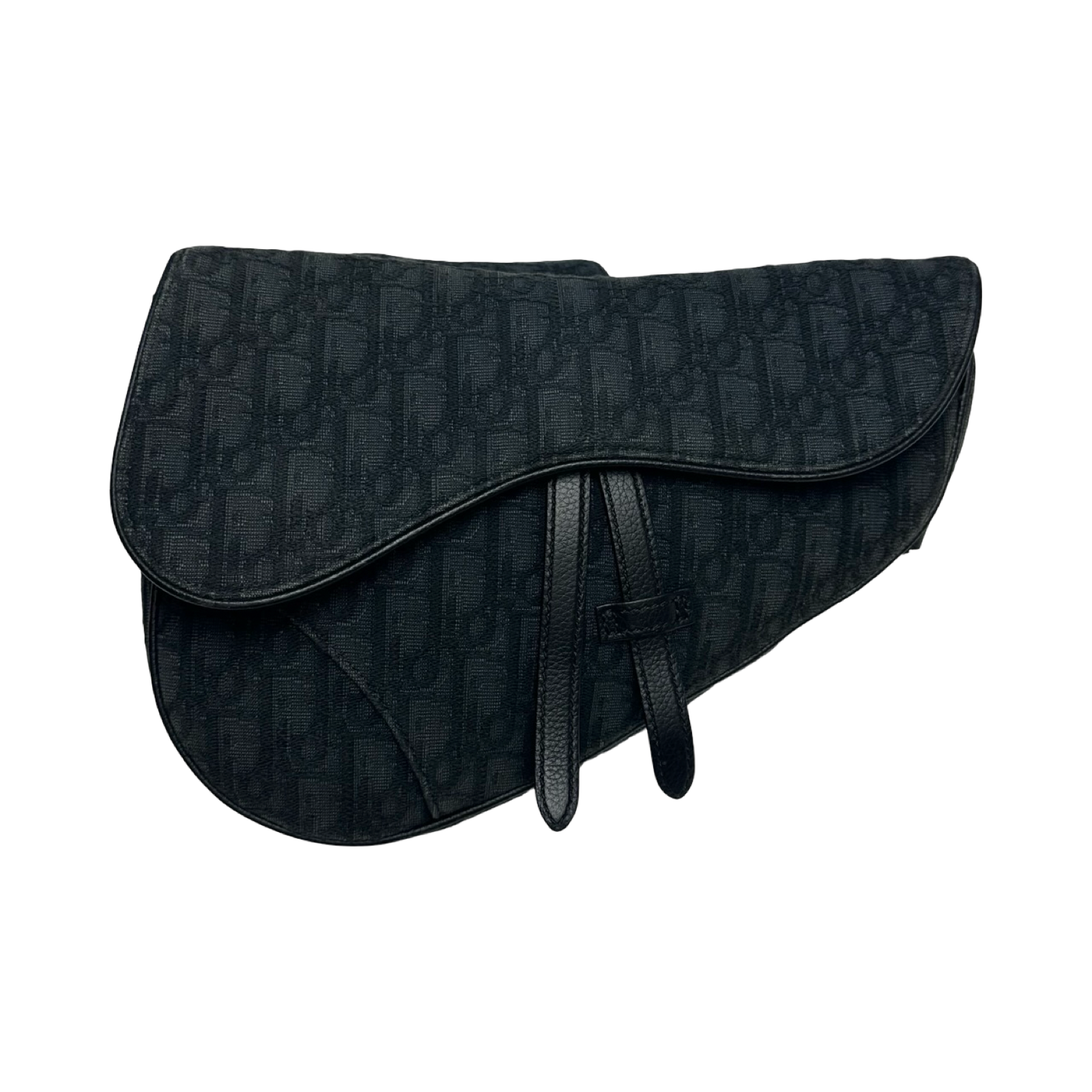 Dior Oblique Jacquard Saddle Bag Black
