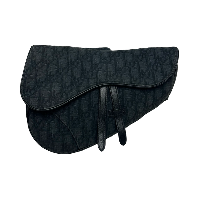 Dior Oblique Jacquard Saddle Bag Black