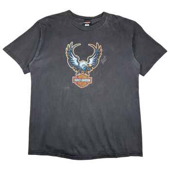 Vintage Harley Davidson Eagle Wing Spread Tee Black