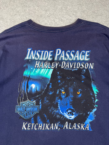 Vintage Harley Davidson Inside Passage Tee Navy