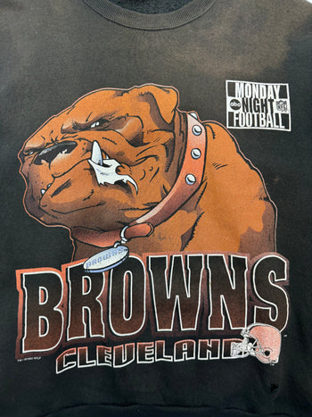 (L) Vintage '95 Cleveland Browns Sweatshirt Dark Brown