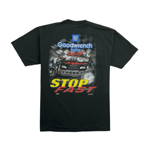 (XL) Vintage '97 Dale Run Hard Stop Fast Nascar Racing Tee Black | Vintage Clothing Store Canada