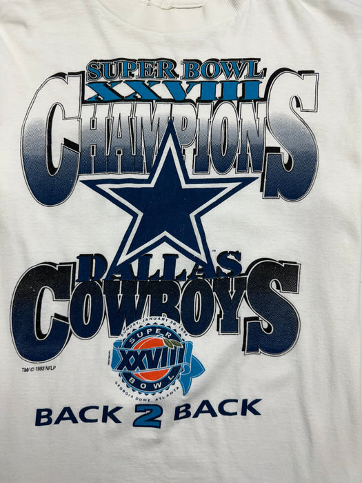 (S) Vintage '93 Dallas Cowboys Tee White | Vitnage Clothing Store Canada