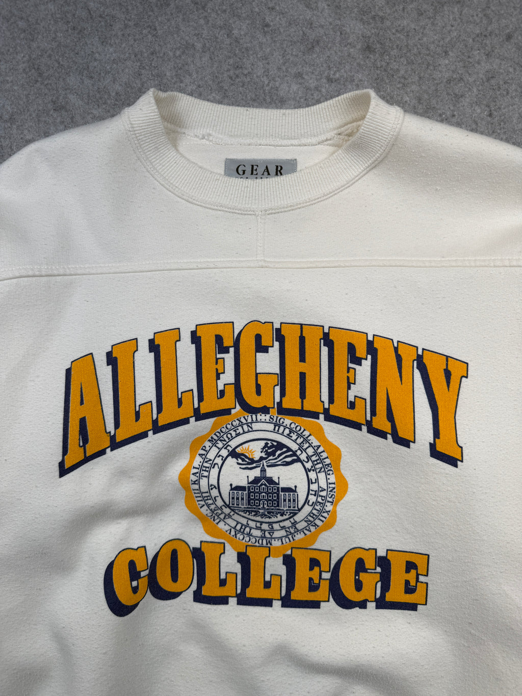 Vintage Allegheny College Sweatshirt Off White