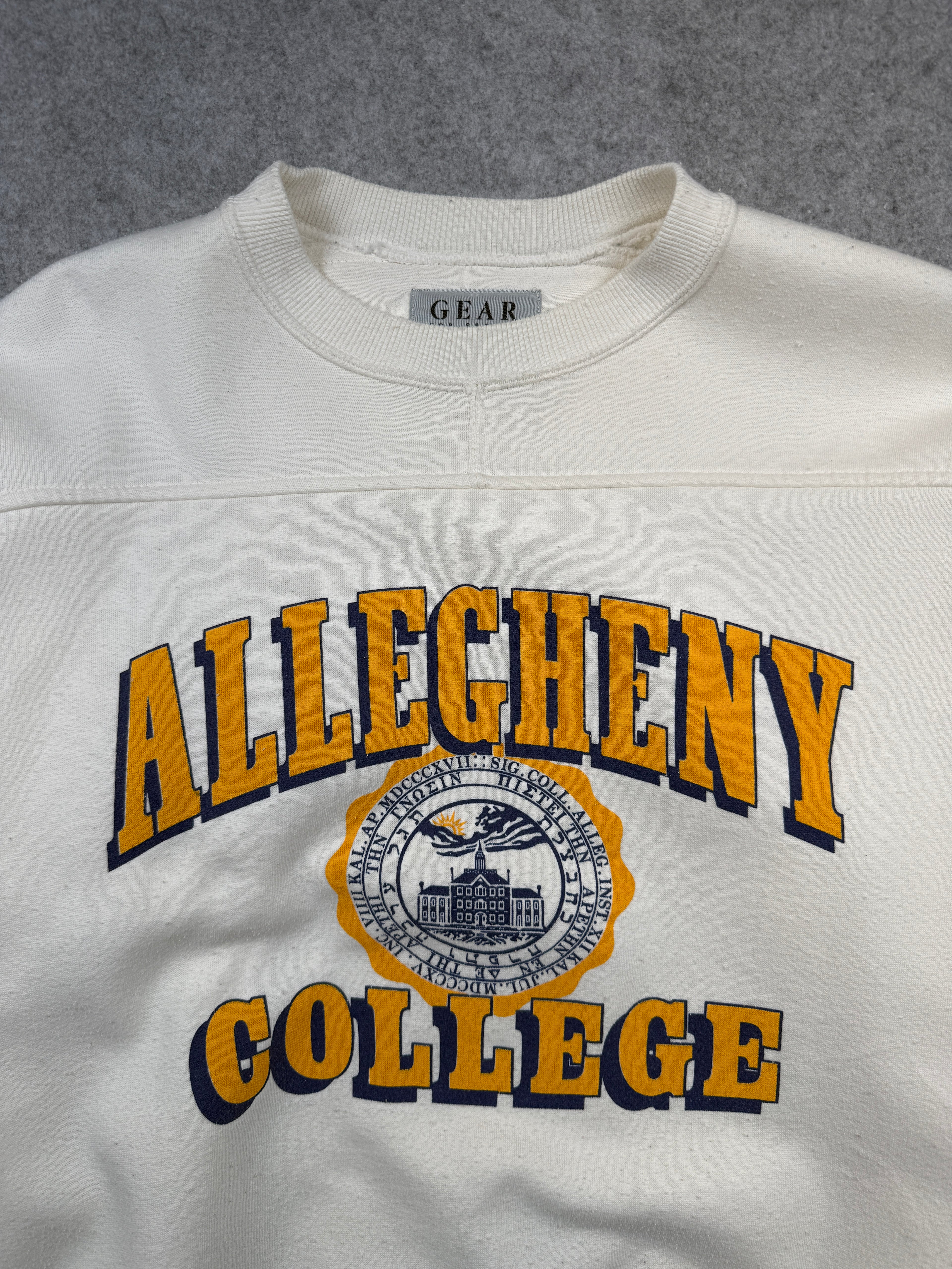 Vintage Allegheny College Sweatshirt Off White