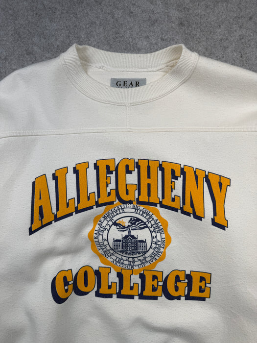 Vintage Allegheny College Sweatshirt Off White | Vitnage Clothing Store Canada