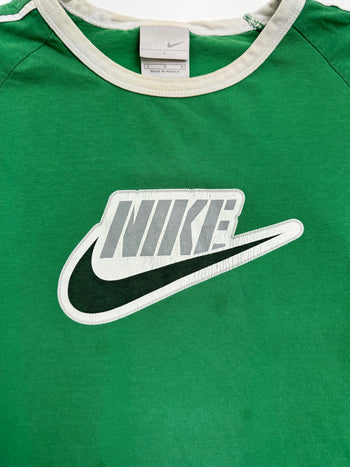 Vintage 2000s Nike Ringer Tee Green