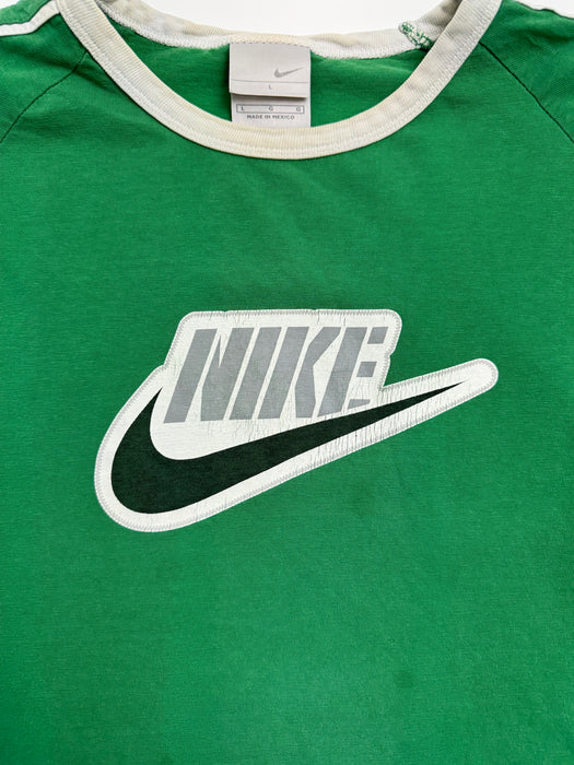 Vintage 2000s Nike Ringer Tee Green | Vitnage Clothing Store Canada