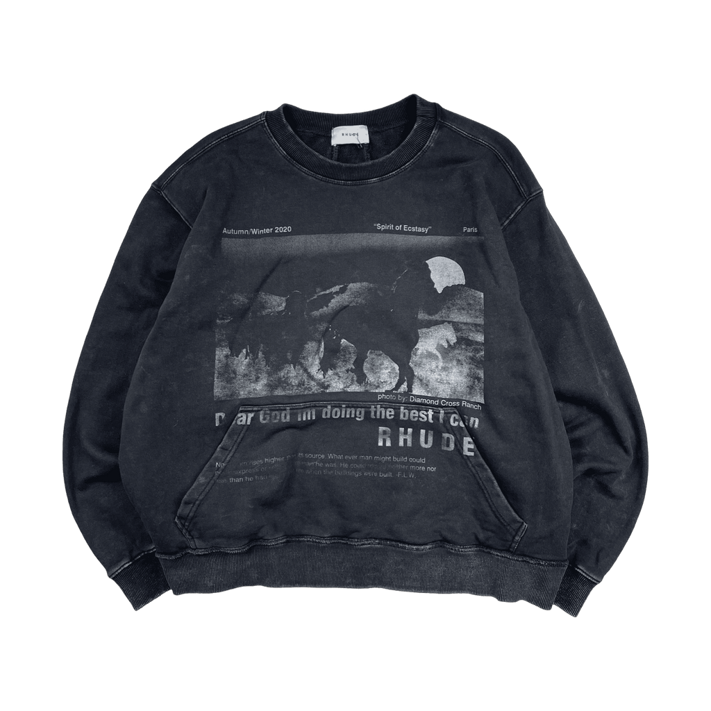 Rhude AW 2020 Best I Can Graphic Crewneck Black (USED)