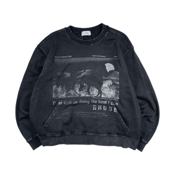 Rhude AW 2020 Best I Can Graphic Crewneck Black (USED)