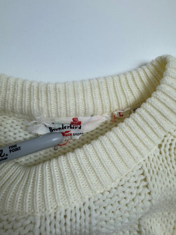 (XS) Vintage Thunderbird Cable Knit Cream