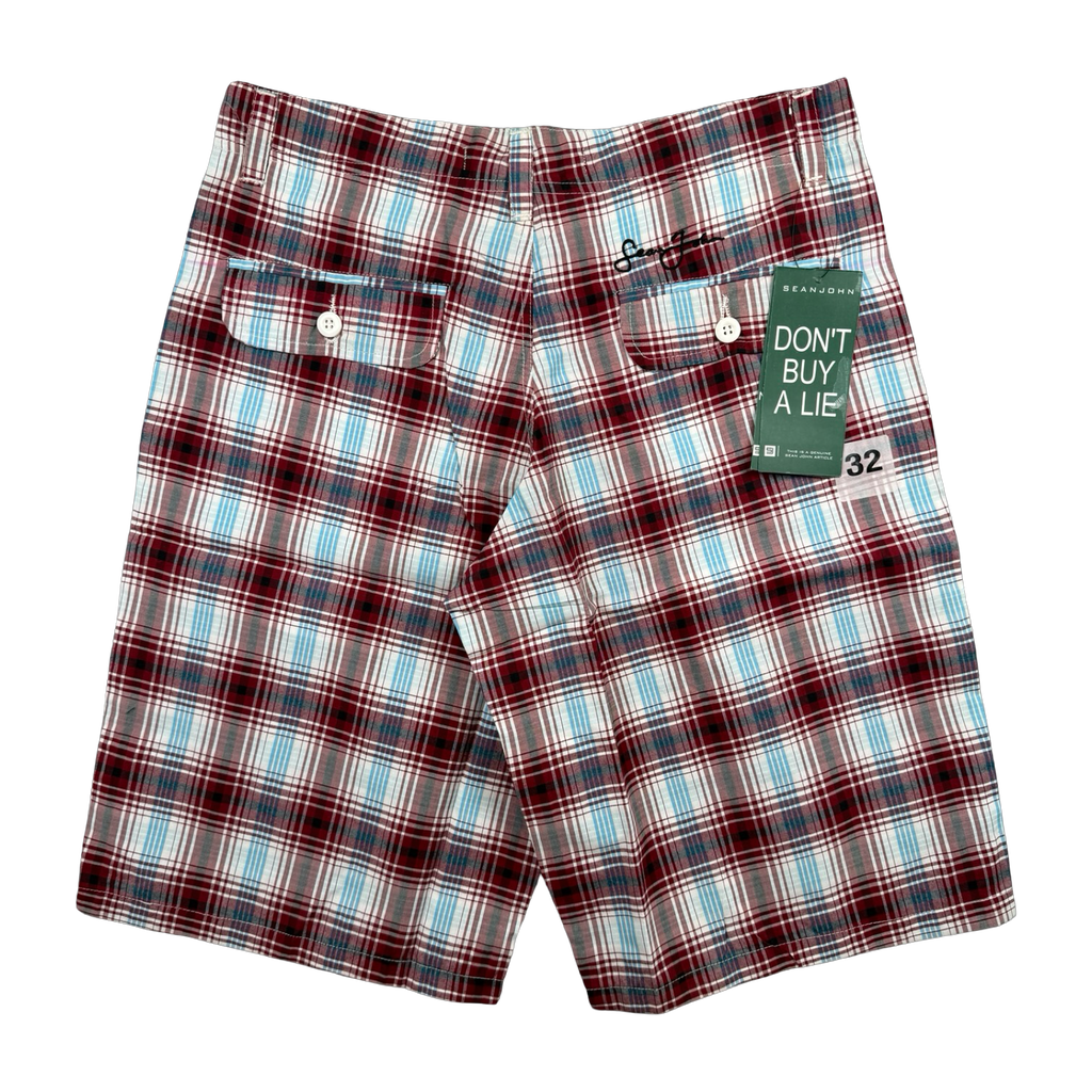 Vintage Y2K Sean John Plaid Shorts Red