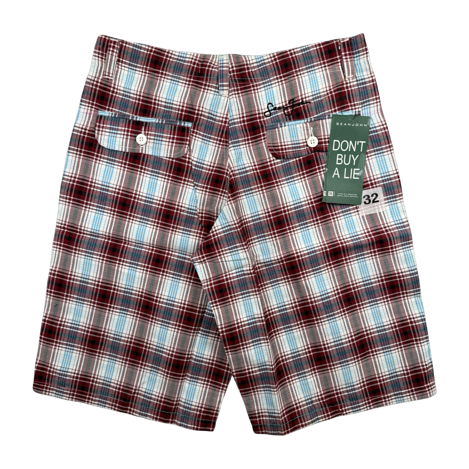 Vintage Y2K Sean John Plaid Shorts Red