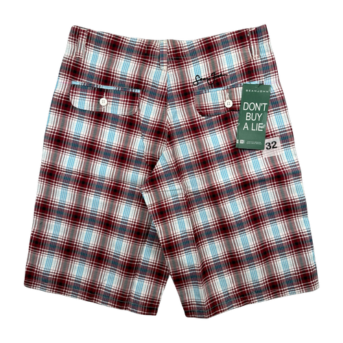 Vintage Y2K Sean John Plaid Shorts Red