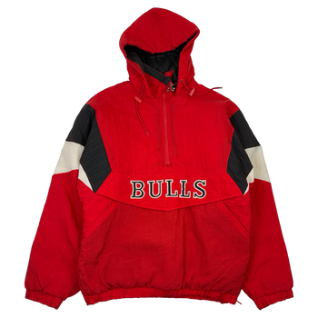 Vintage 90's Chicago Bulls Starter Hooded Jacket Red