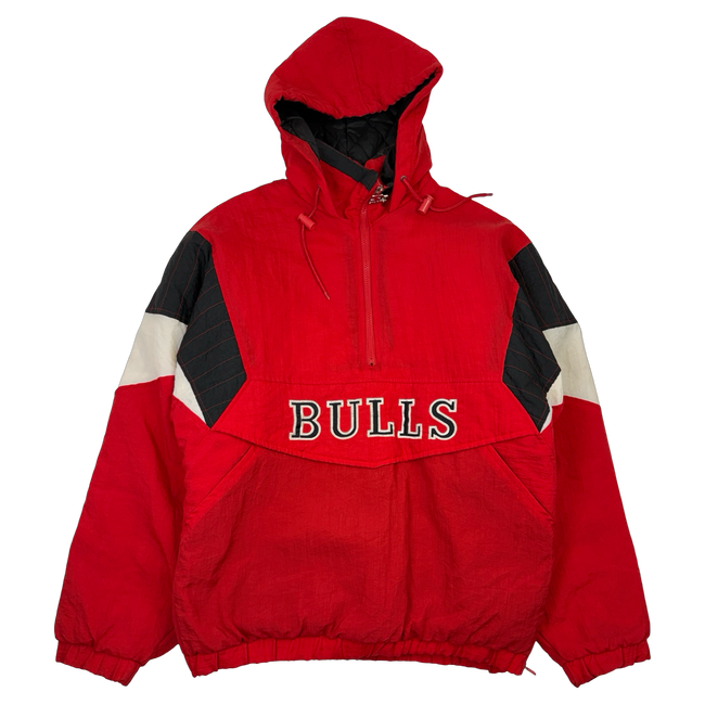 Vintage 90's Chicago Bulls Starter Hooded Jacket Red