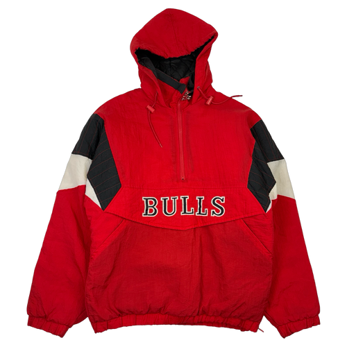 Vintage 90's Chicago Bulls Starter Hooded Jacket Red | Vintage Clothing Store Canada