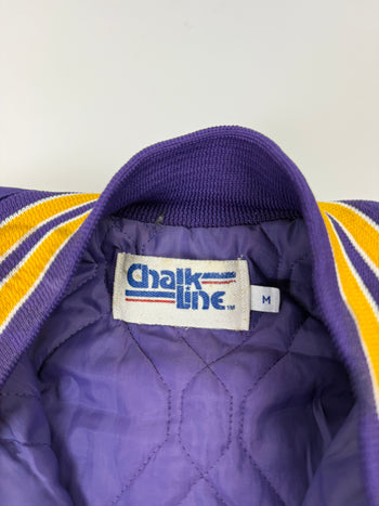 Vintage Minnesota Vikings Satin Bomber Jacket Purple