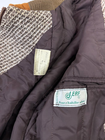 Vintage Tweed Wool Knit Bomber Jacket