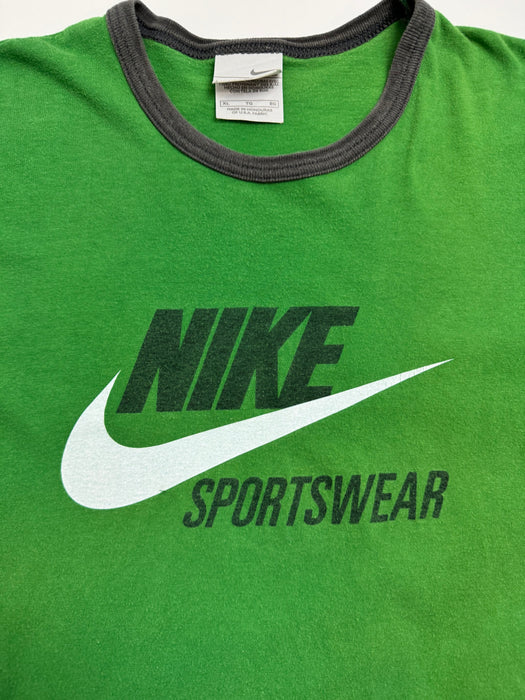 Vintage 2000s Nike Sports Ringer Tee Green | Vitnage Clothing Store Canada