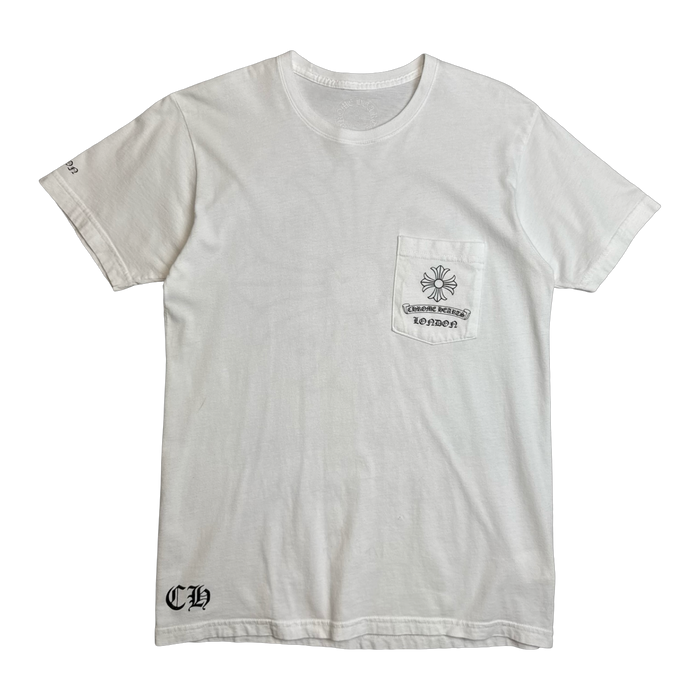 Chrome Hearts London Scroll Pocket Tee White | Vitnage Clothing Store Canada