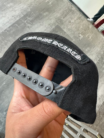Chrome Hearts Fleur Scroll Logo Snapback Hat Black