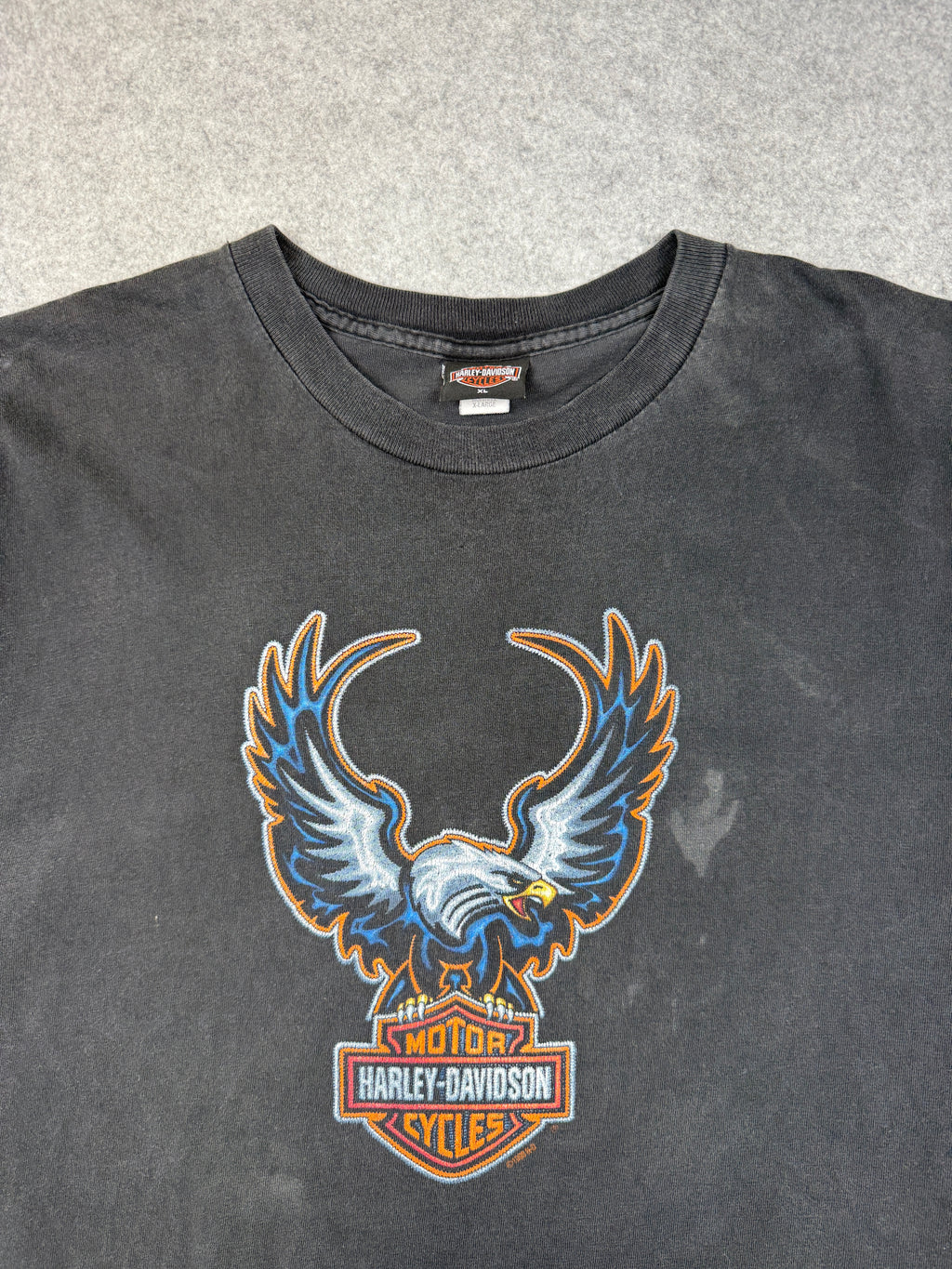 Vintage Harley Davidson Eagle Wing Spread Tee Black