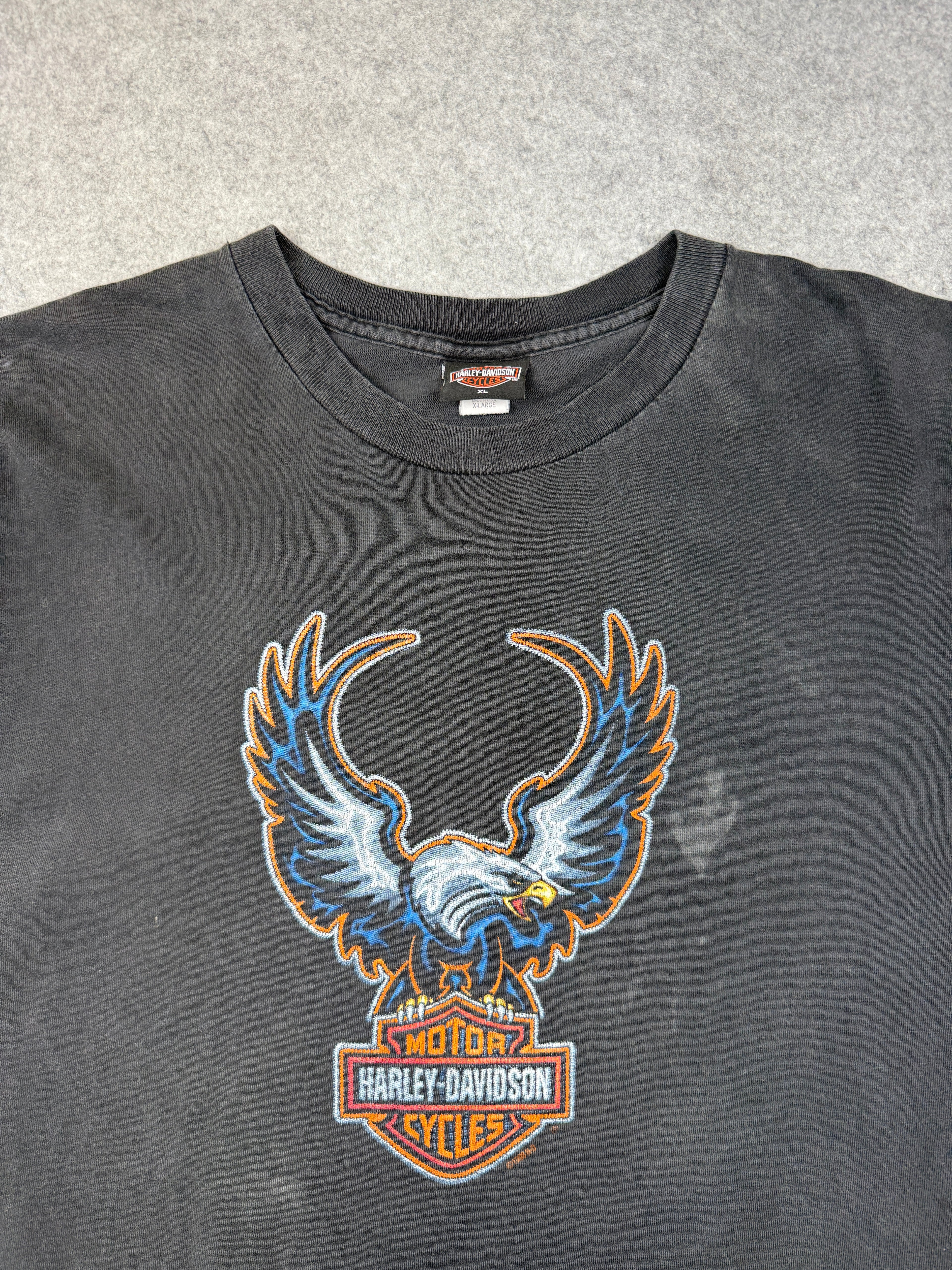Vintage Harley Davidson Eagle Wing Spread Tee Black